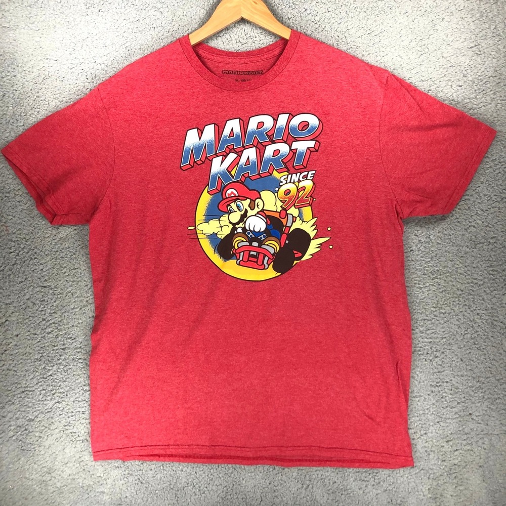 Mario Kart Since 92 Graphic T-Shirt Mens XL‎ Red Heather Short Sleeve Nintendo
